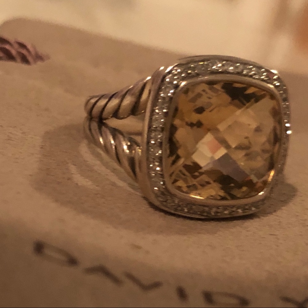 Brand New! David Yurman diamond ring (Citrine 11mm